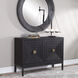 Aiken Dark Ebony and Brushed Brass 2 Door Cabinet