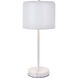 Exemplar 21 inch 40 watt White with White Marble Table lamp Portable Light