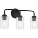 Stowe 3 Light 22 inch Flat Black Vanity Light Wall Light