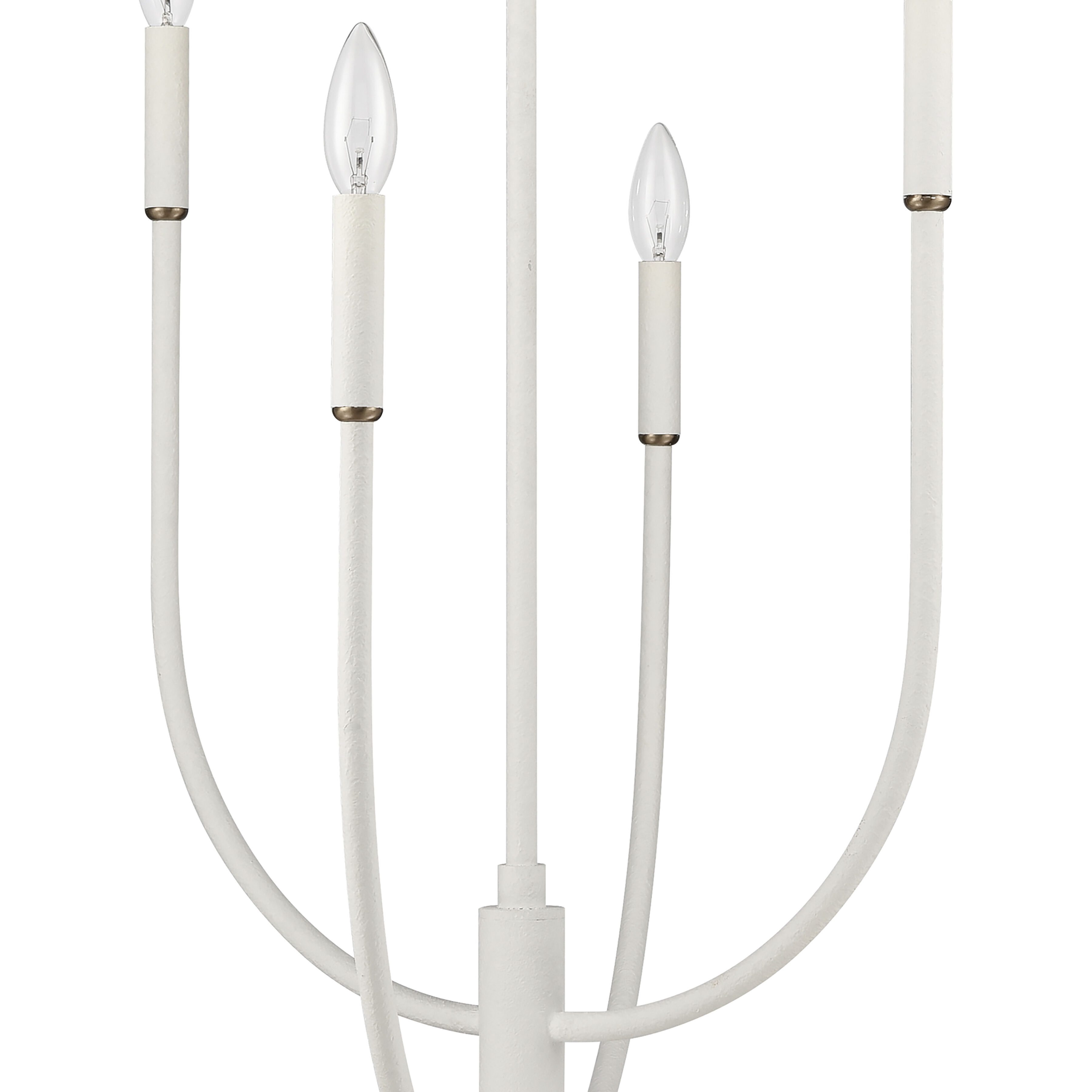 Continuance 6 Light 30 inch White Coral with Satin Brass Chandelier Ceiling Light