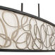 Scribble 6 Light 48 inch Matte Black with Artifact Linear Pendant Ceiling Light, Smithsonian Collaboration