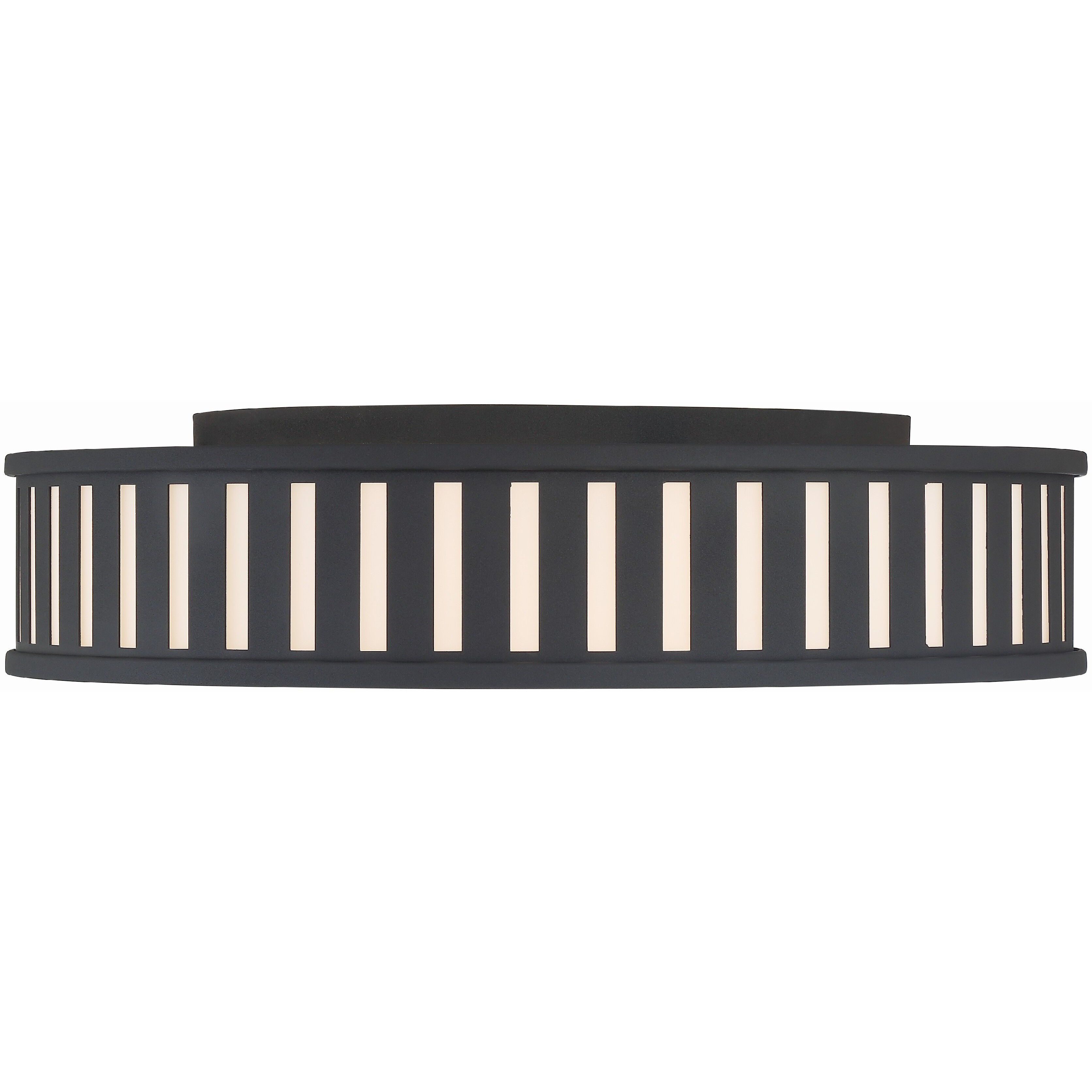 Kendal 4 Light 22.5 inch Black Forged Flush Ceiling Light