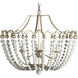 Peggy 6 Light 28.75 inch Champagne Silver / Dove White Chandelier Ceiling Light