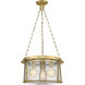 Cape Harbor 3 Light 18 inch Rubbed Brass Pendant Ceiling Light