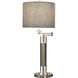 Steel 32.25 inch 100 watt Brushed Steel and Grey Table Lamp Portable Light