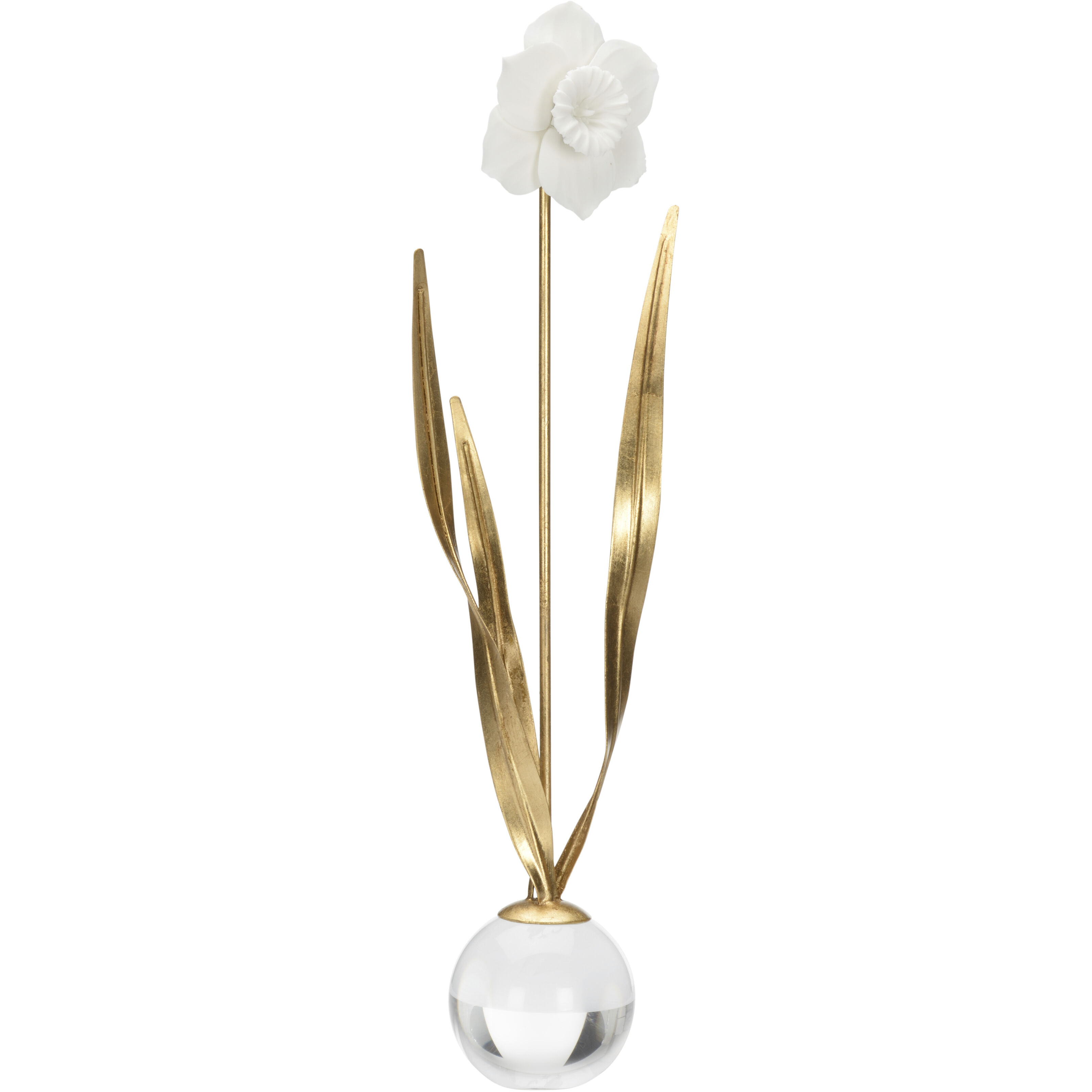 Daffodil Gold and White/Cream Porcelain Flower Decor