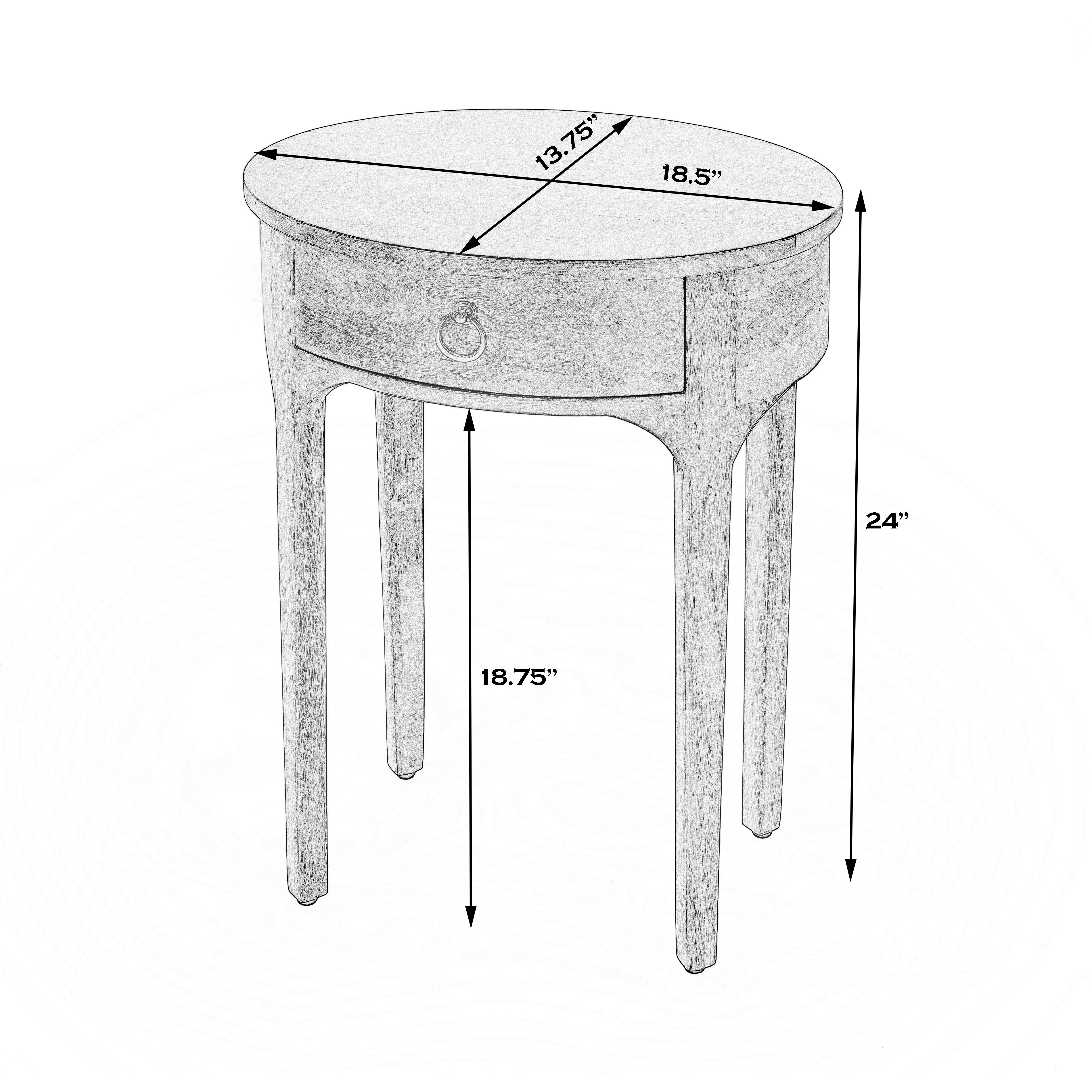 Alinia 1 drawer End Table in Dark Brown