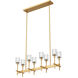 Salita 8 Light 9.38 inch Vintage Brass Pendant Ceiling Light in Ribbed Crystal