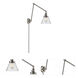 Large Cone 30 inch 3.50 watt Satin Nickel Swing Arm Wall Light, Franklin Restoration