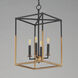 SoHo 4 Light 12 inch Black and Weathered Brass Entry Foyer Pendant Ceiling Light