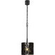 Estela 5 Light 36 inch Matte Black and French Gold Linear Pendant Ceiling Light, Smithsonian Collaboration