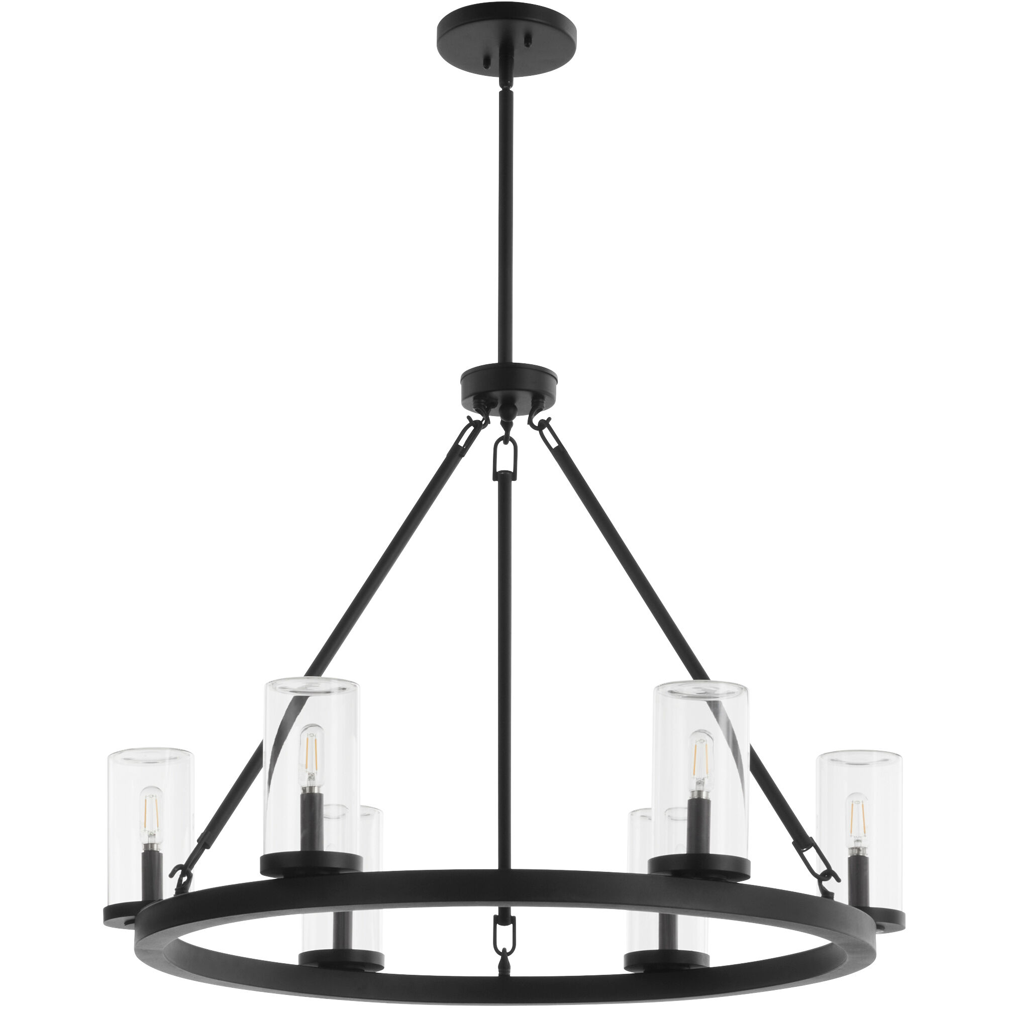 Gentry 6 Light 32 inch Matte Black Chandelier Ceiling Light