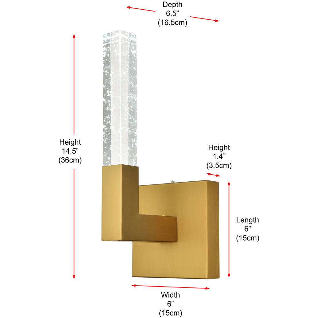 Noemi 1 Light 6 inch Satin Gold Wall Sconce Wall Light