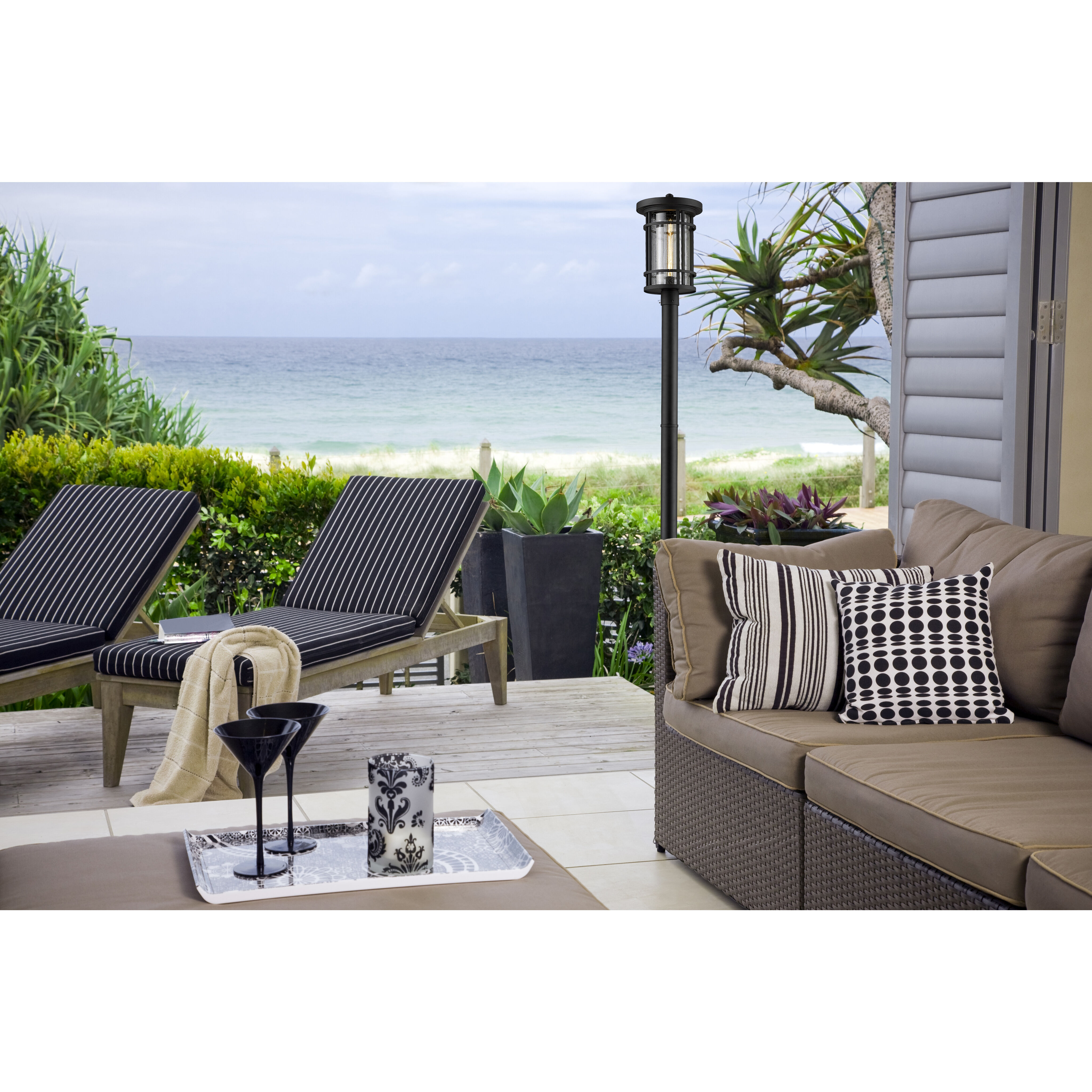 Jordan 1 Light 93.75 inch Black Outdoor Post Mounted Fixture in 20.75