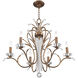 Serafina 6 Light 28 inch Hand Applied Venetian Golden Bronze Chandelier Ceiling Light
