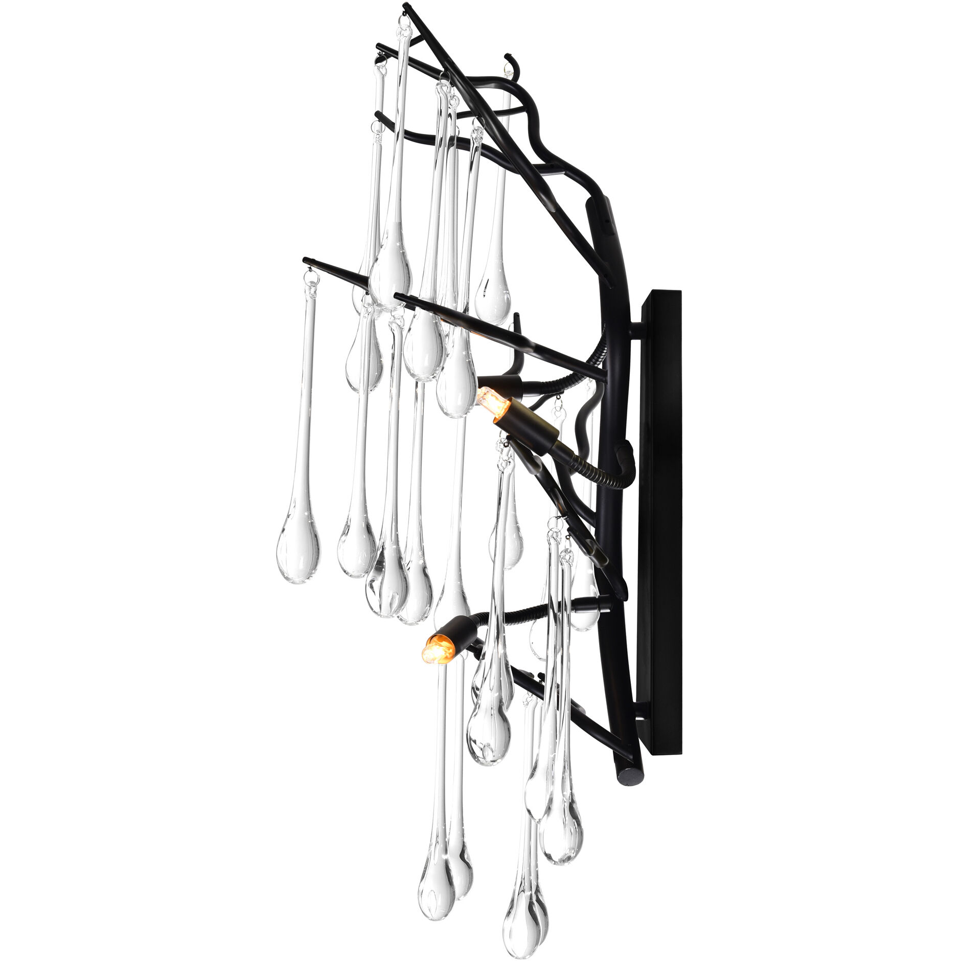 Anita 3 Light 11 inch Black Wall Light