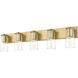 Titus 5 Light 40 inch Modern Gold Bath Vanity Light Wall Light