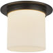 Mineral 1 Light 11.13 inch Urban Bronze and Matte Opal Glass Flush Mount Ceiling Light in Opal Glass Shade