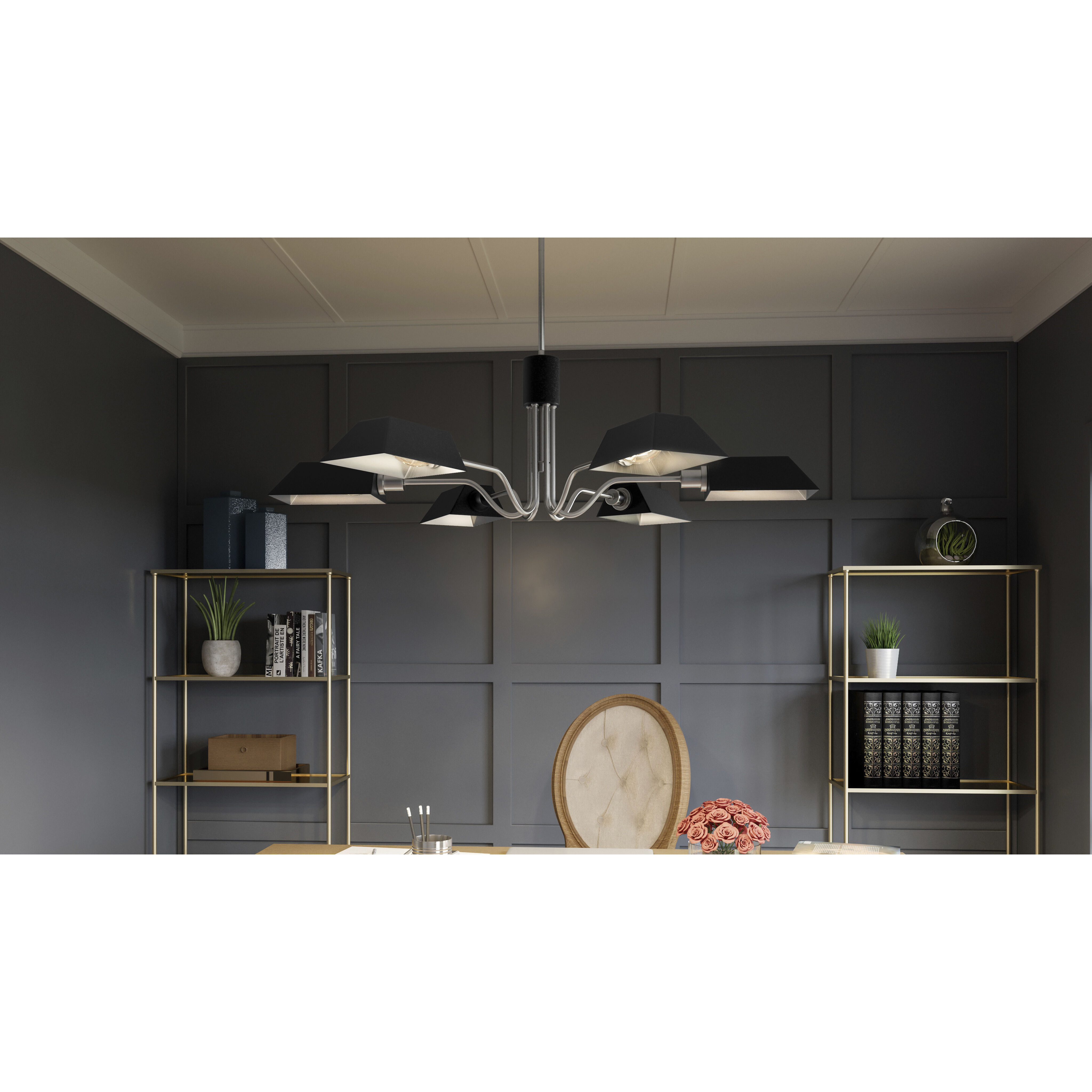 Sienna 6 Light 34.5 inch Antique Nickel Chandelier Ceiling Light