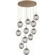 Aster LED LED Novel Brass Chandelier Ceiling Light, Round Multi-Pendant
