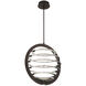 Ombra LED 19 inch Dark Bronze and Polished Nickel Chandelier Ceiling Light