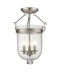 Jefferson 3 Light 12 inch Brushed Nickel Semi-Flush Mount Ceiling Light