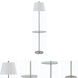 Andros 60 inch 150 watt Brushed Steel Floor Lamp Portable Light, with Tray