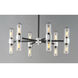 Dual 12 Light 26.25 inch Black/Brushed Aluminum Outdoor Chandelier