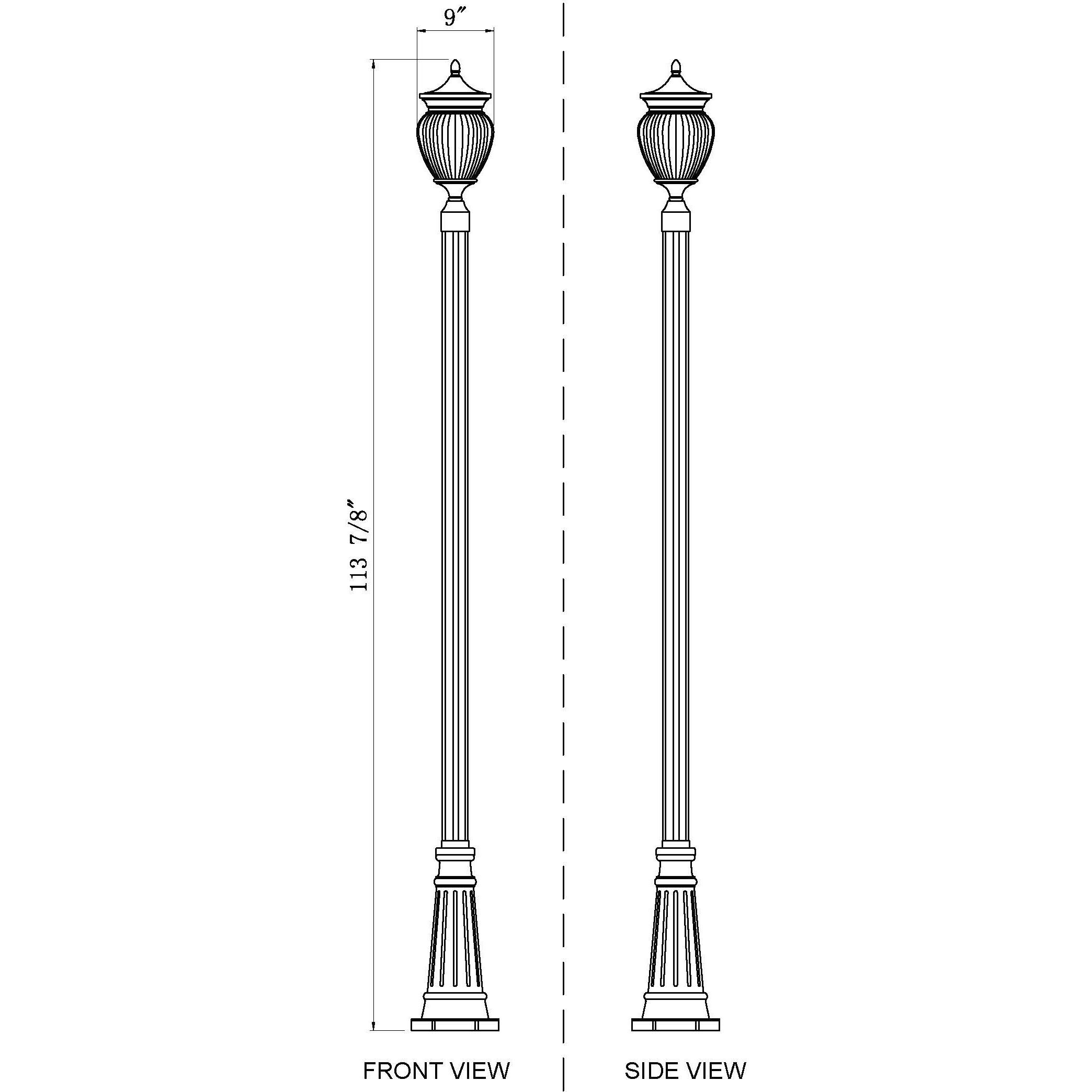 Davina 3 Light 114.25 inch Black Outdoor Post Mounted Fixture in G9