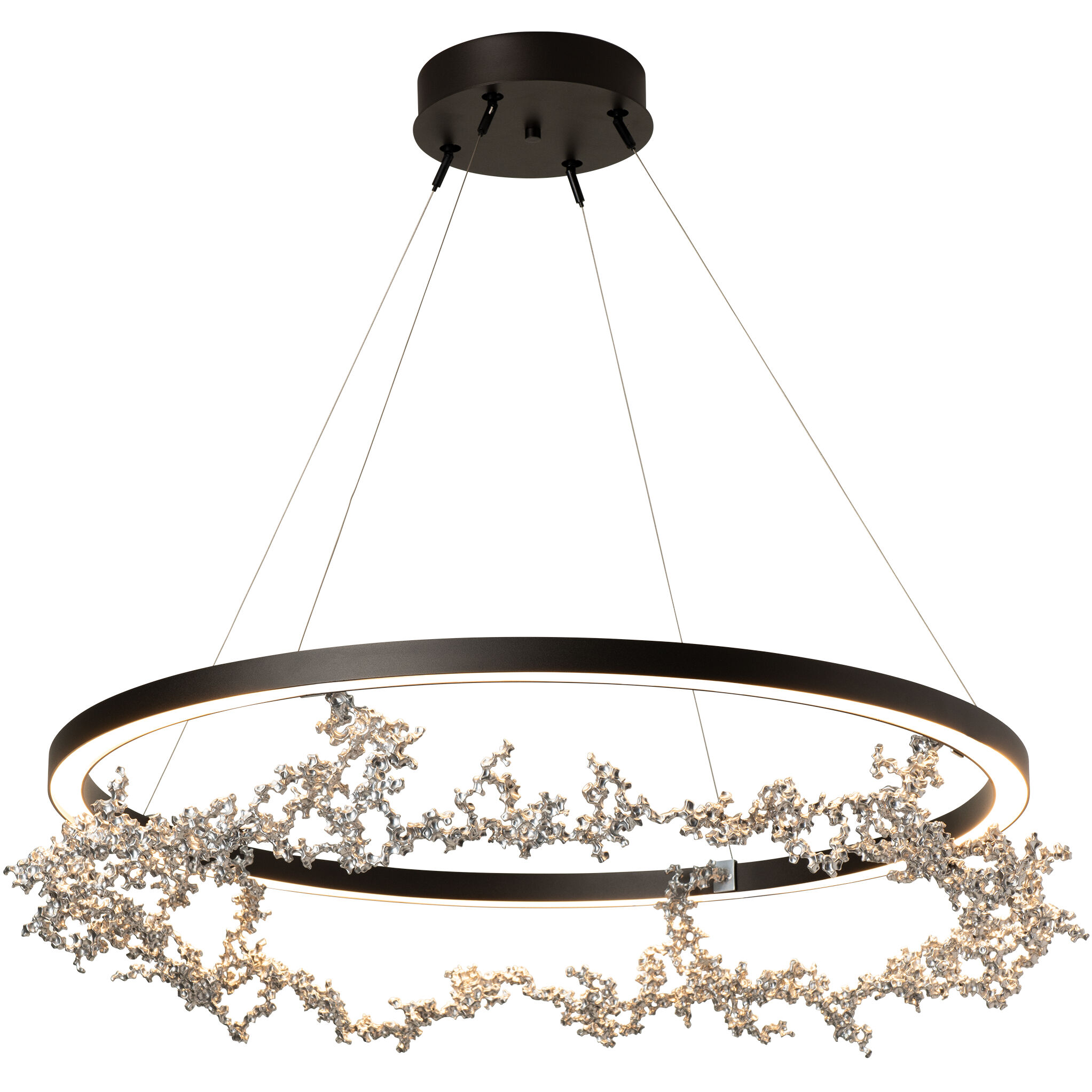 Coral LED 40.7 inch Oil Rubbed Bronze/Sterling Ring Pendant Ceiling Light, Art & Alchemy