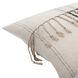 Linen Stripe Embellished 20 inch Cream Pillow Kit in 20 x 20, Square