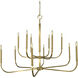 Manhattan 12 Light 46 inch Brushed Brass Dining Chandelier Ceiling Light