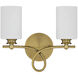 Woodbury 2 Light 14 inch Warm Brass Bathroom Vanity Light Wall Light