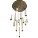 Cambre LED 32 inch Antique Brass Multi Drop Chandelier Ceiling Light