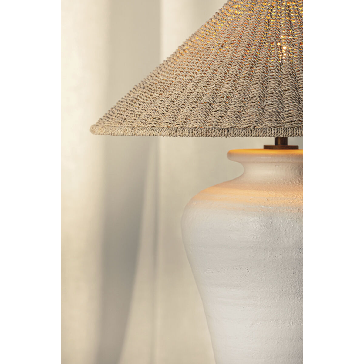 Pezante 30 inch 15.00 watt Patina Brass/Ceramic Loft White Table Lamp Portable Light