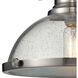 Chadwick Pendant Ceiling Light in Satin Nickel, Clear Seeded Glass
