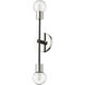 Neutra 2 Light 6 inch Matte Black and Polished Nickel Wall Sconce Wall Light