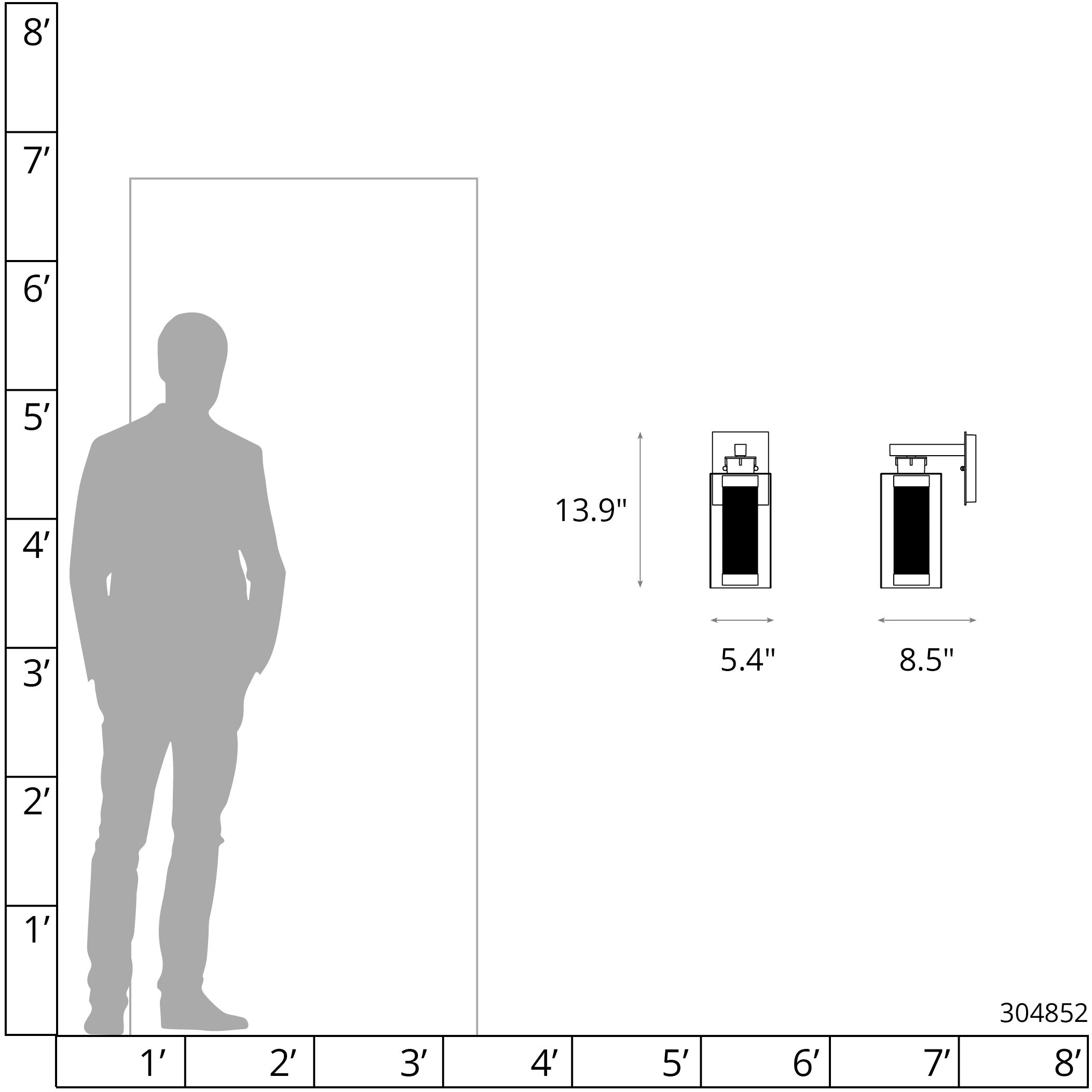 Polaris 1 Light 13.9 inch Coastal Black and Coastal Silver Outdoor Sconce, Medium