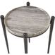 Nahunta 22 X 18 inch Dark Bronze and Travertine Accent Table