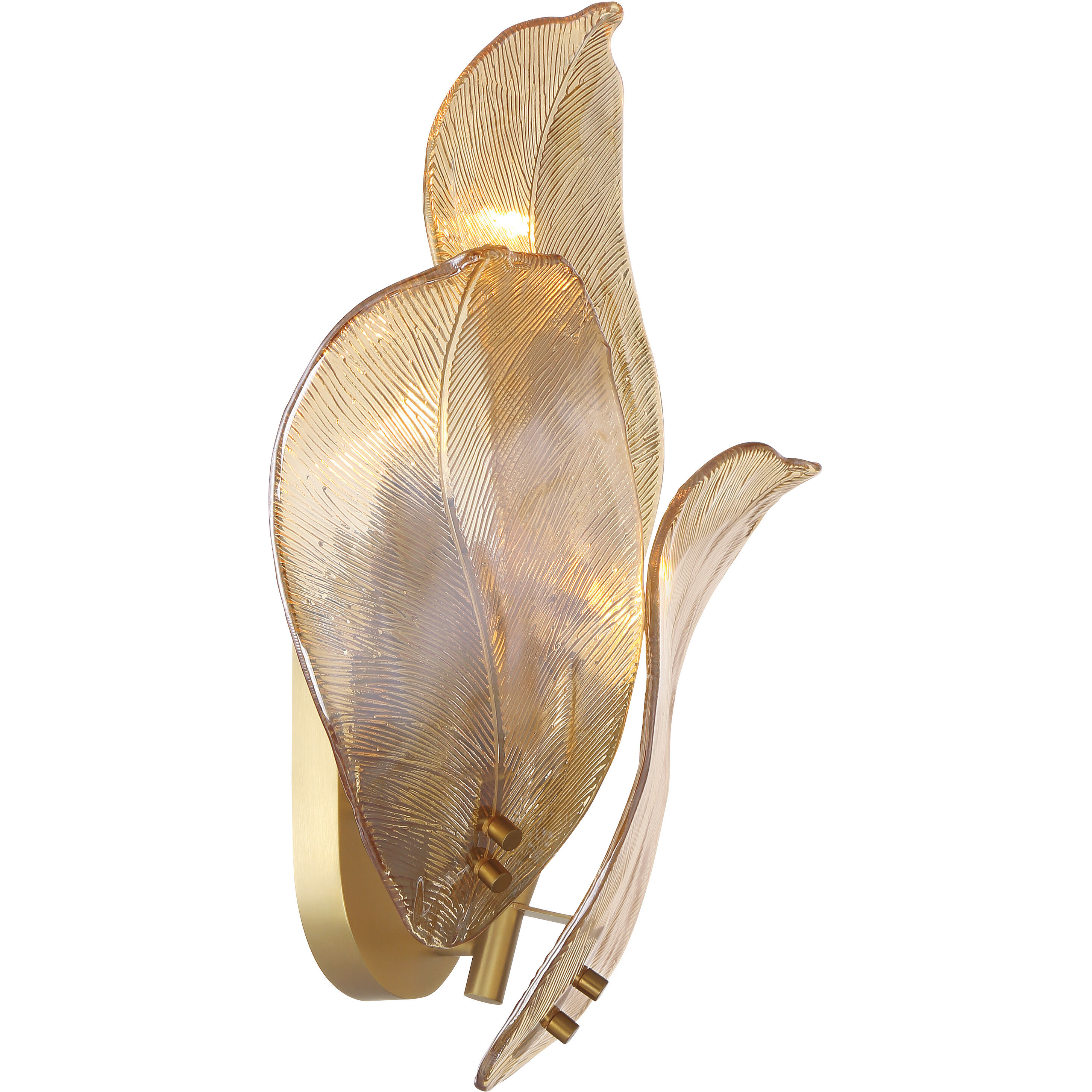 Orchid Wall Sconce Wall Light in Amber Handmade Glass