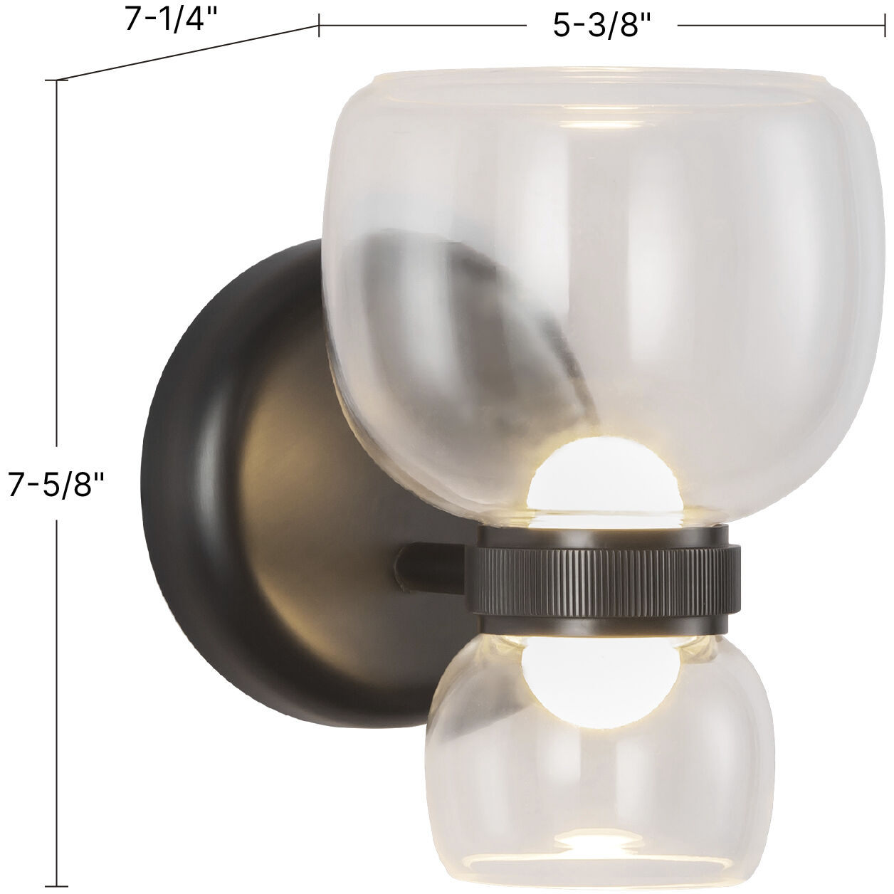 Sutton 5.38 inch Vintage Brass and Smoked Glass Bath Vanity Light Wall Light