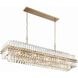 Hayes 16 Light 50 inch Aged Brass Linear Chandelier Ceiling Light