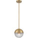 Luniva 1 Light 8 inch Legacy Brass Mini Pendant Ceiling Light