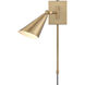 Whitmire 10.5 inch 60 watt Brushed Gold Swingarm Sconce Wall Light, Plug-In/Hardwire