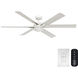 Melia 65 inch Fresh White with White Washed Oak Blades Outdoor Ceiling Fan