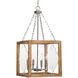 Perspex 4 Light 16 inch Brushed Nickel Lantern Pendant Ceiling Light