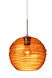 Wave 10 1 Light Satin Nickel Pendant Ceiling Light in Amber Glass