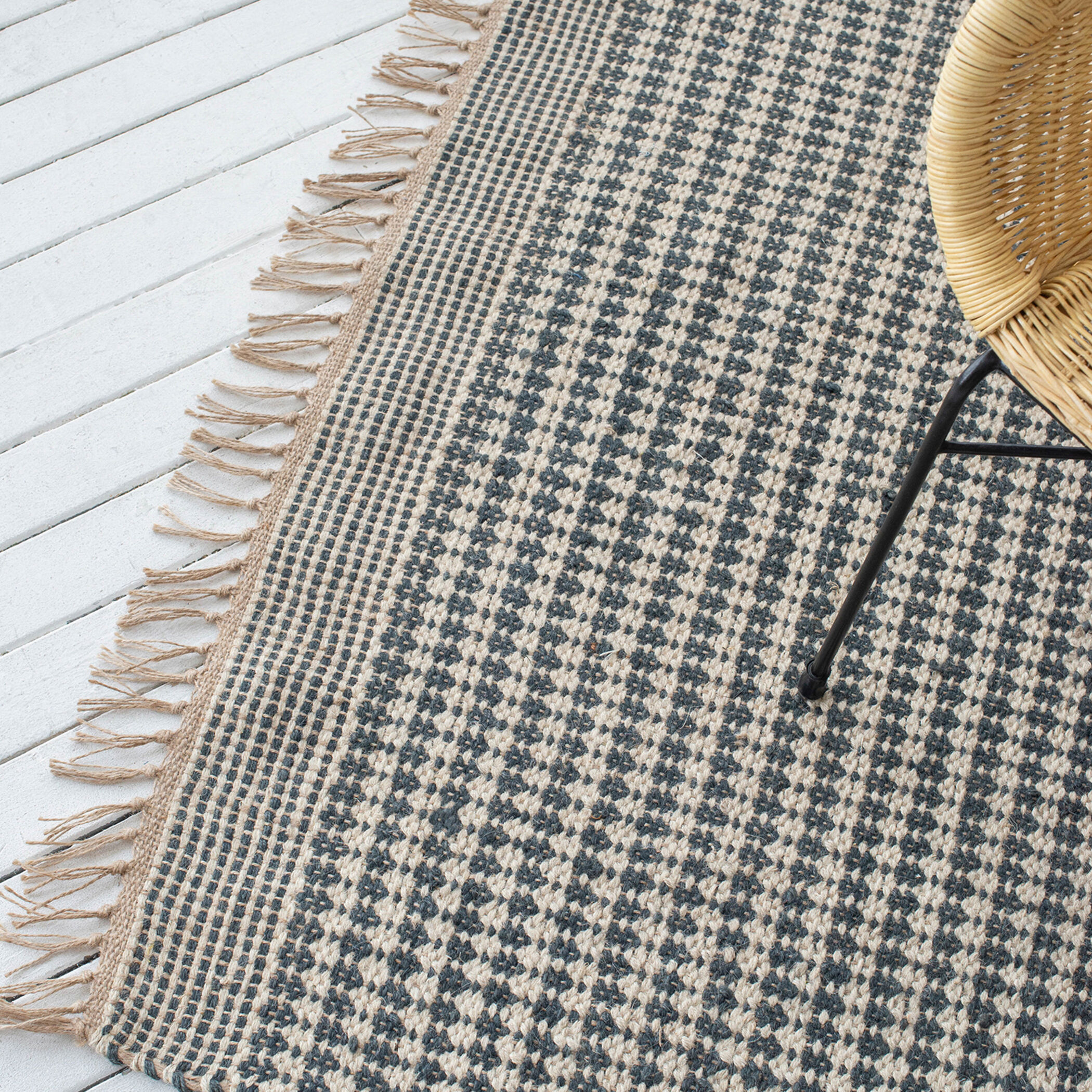 Jute 96 X 60 inch Multi Color Rug, Rectangle