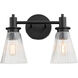 Lawton 2 Light 14 inch Matte Black Vanity Light Wall Light