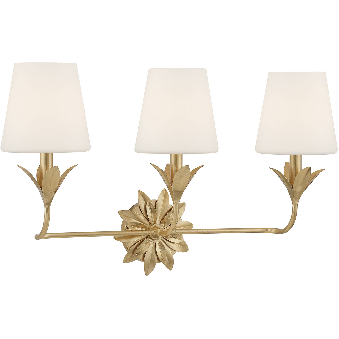 Broche Bath Vanity Light Wall Light in Antique Gold